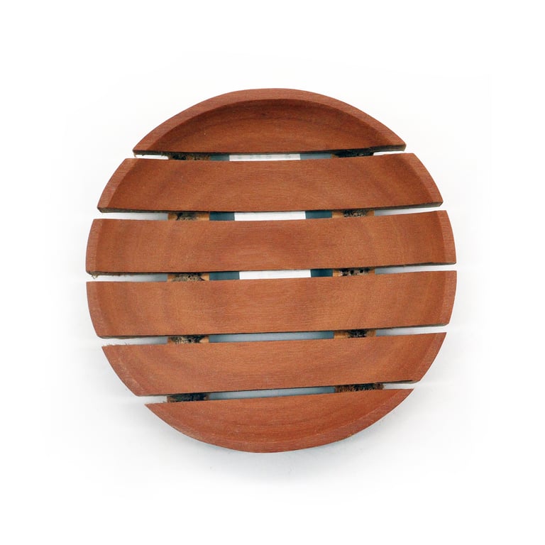 Classic Mahogany Luxury Wooden Round Bathroom Soap Dish