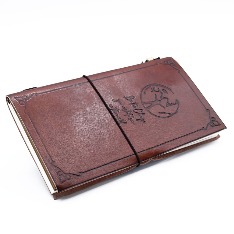 Leather Journal (Handmade, 80 Pages) - Be the Change Brown