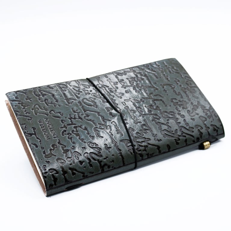 Leather Journal (Handmade, 80 Pages) - Capture Good Ideas & Dreams - Grey