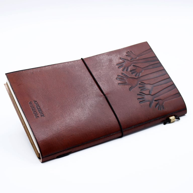 Leather Journal (Handmade, 80 pages) - True Friends Brown Edition