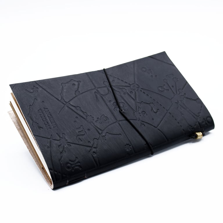 Leather Journal (80 Pages) - Handmade Black Edition - My Little Black Book