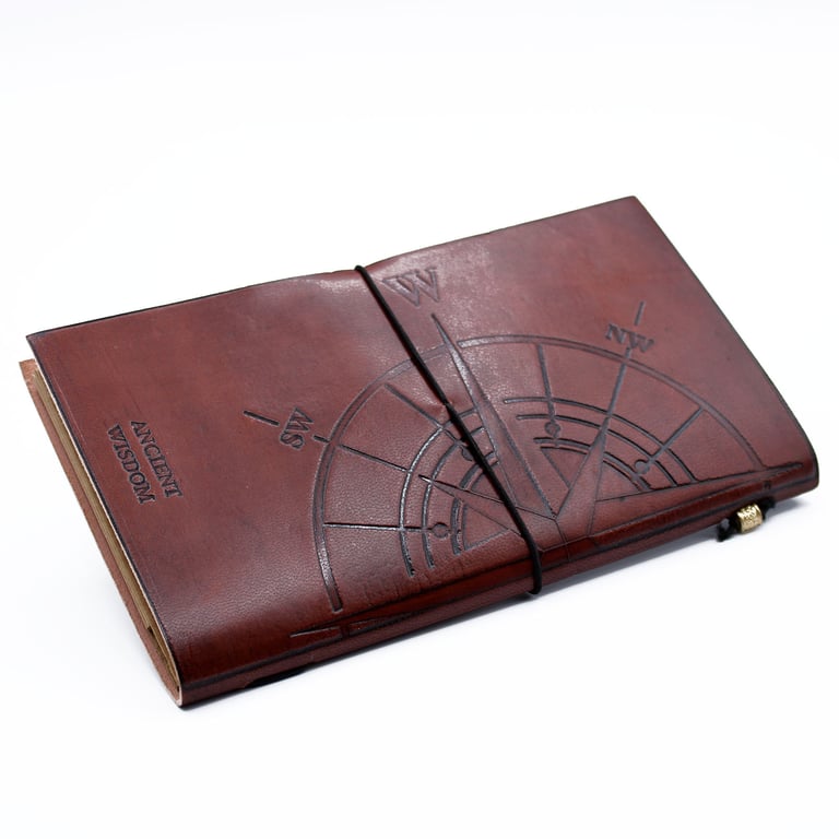 Leather Travel Journal (80 Pages) - Handmade World Explorer