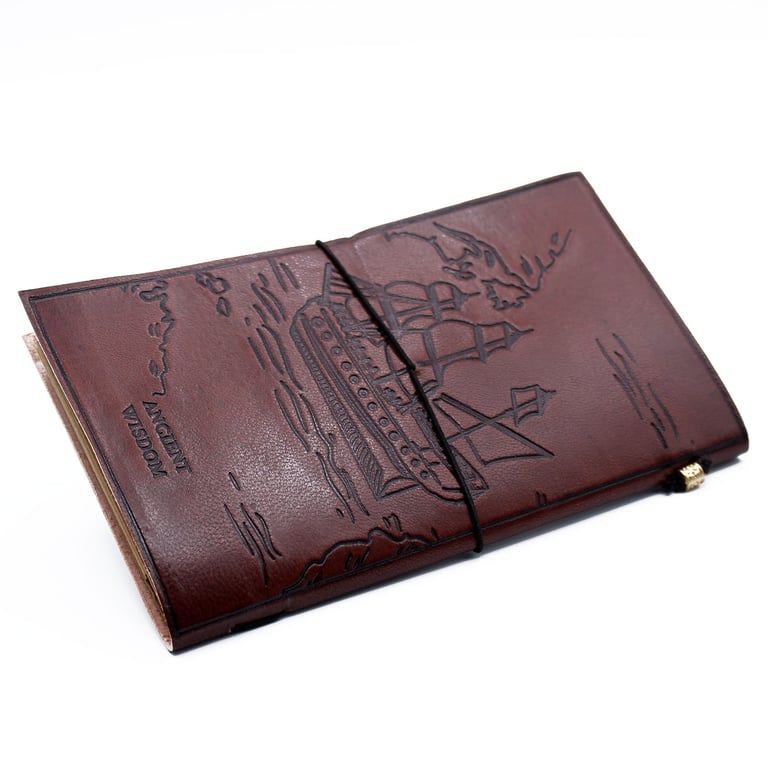 Leather Journal - Handmade Family Adventure Book (80 Pages) - Brown (Brand Name)