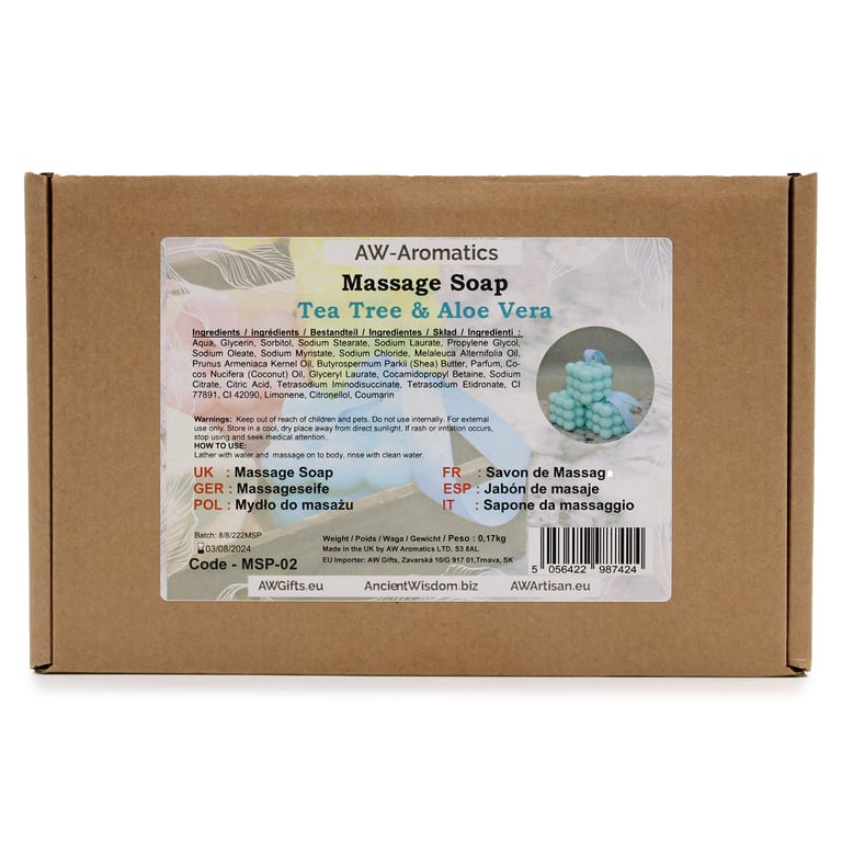 Tea Tree & Aloe Vera Natural Massage Soap for Soothing Body and Skincare