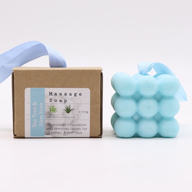 Tea Tree & Aloe Vera Boxed Single Massage Soaps for Relaxation and Spa-Like Experience
