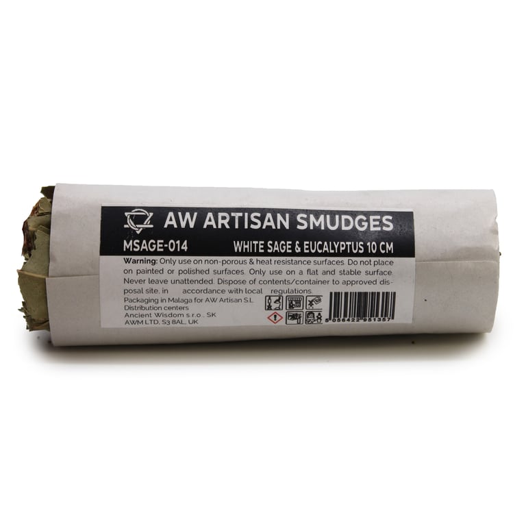 White Sage & Eucalyptus Smudge Stick - Natural Incense for Spiritual Cleansing 10 cm