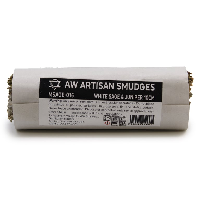 White Sage & Juniper Smudge Stick, 10cm Natural Cleansing Wand