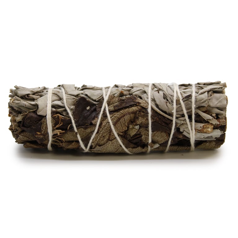 White Sage & Black Sage Aromatic Smudge Stick - 10cm Long Burn Time