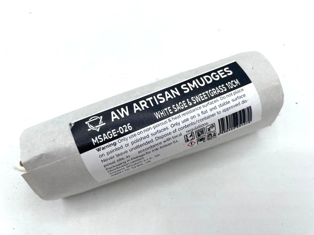 White Sage & Sweetgrass Smudge Stick 10cm - Natural Purification and Spiritual Cleansing Tool