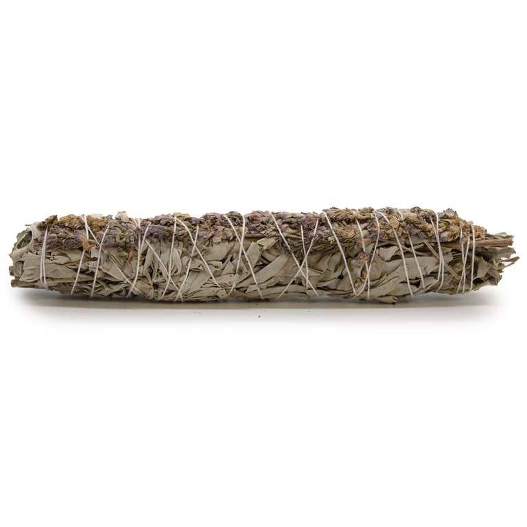 White Sage & Lavender Smudge Stick (22.5cm) - Aromatic, Natural Air Freshener