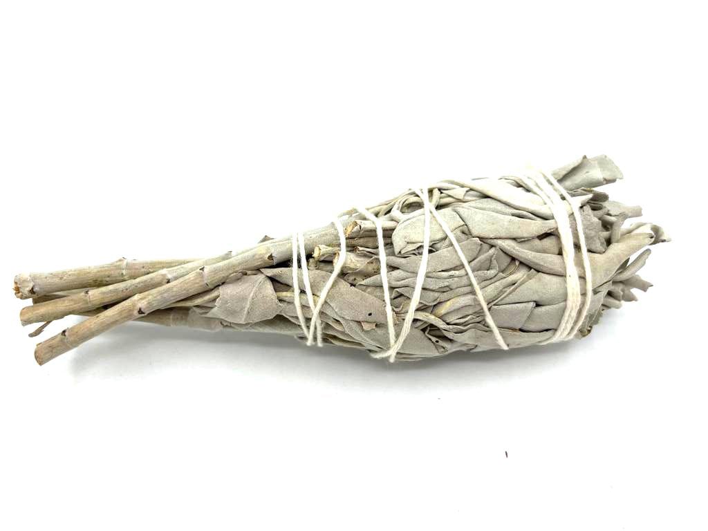 White Sage Smudge Stick - 10cm Spiritual Cleansing Torch for Home Purification and Natural Incense