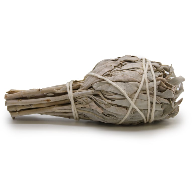 White Sage Smudge Stick - 10cm Spiritual Cleansing Torch for Home Purification and Natural Incense