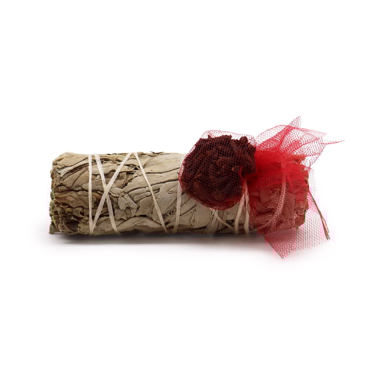Natural Smudge Stick - White Sage & Clove 10cm, Pure Herbaceous Blend for Cleansing and Protection