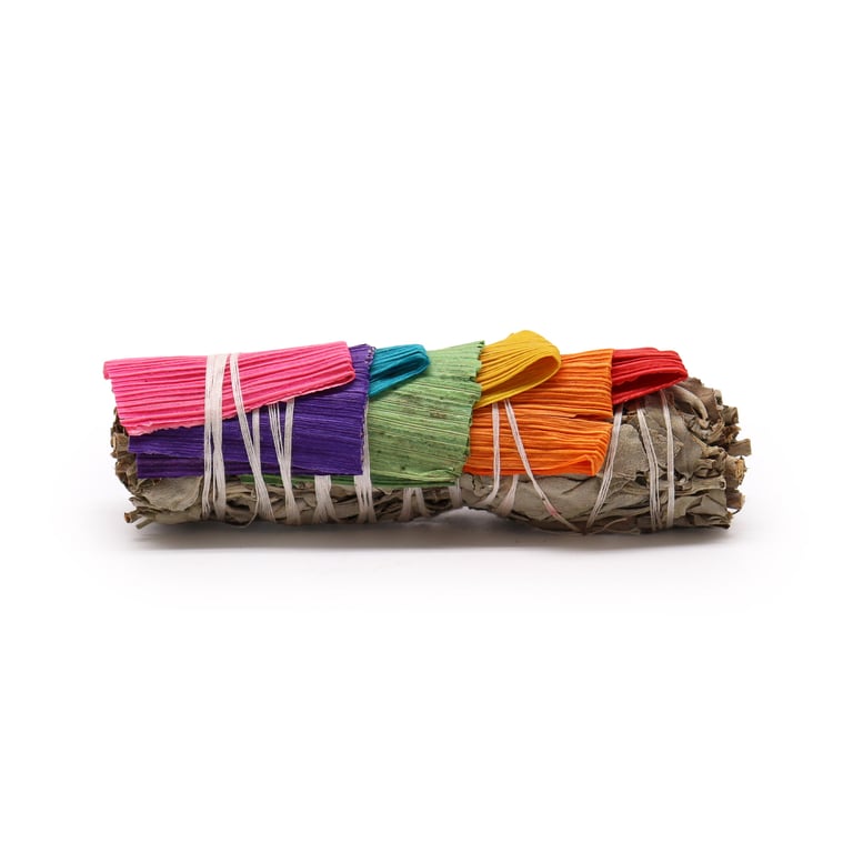 White Sage and 7 Corn Leaves Natural Herbal Smudge Stick