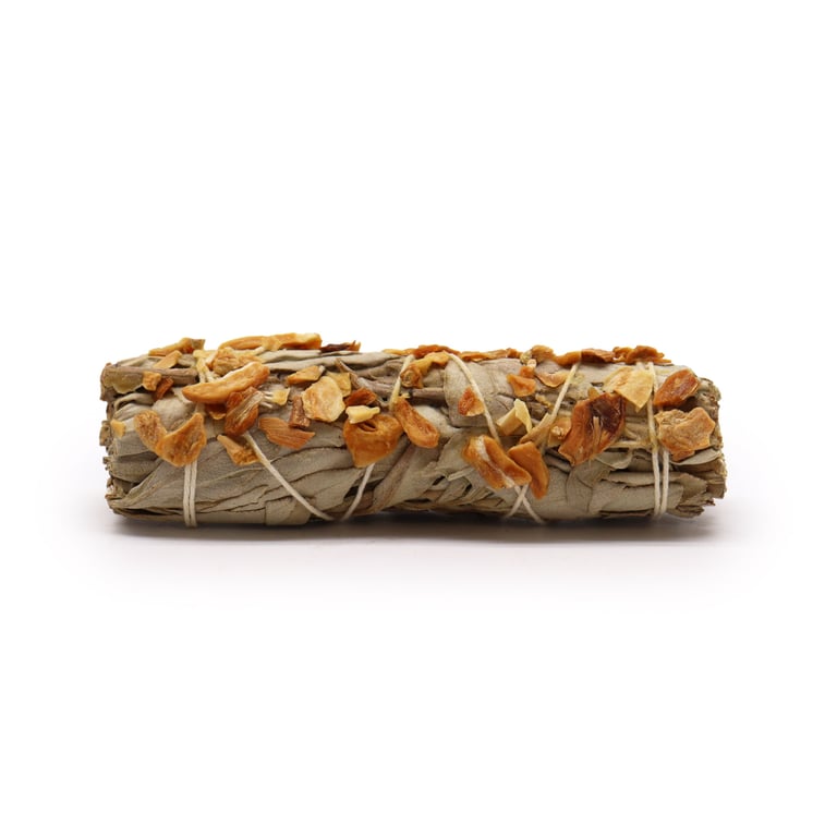 White Sage and Garlic Smudge Stick - Aromatic Cleansing Sticks for Purification