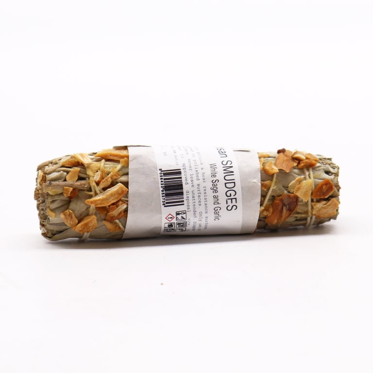 White Sage and Garlic Smudge Stick - Aromatic Cleansing Sticks for Purification