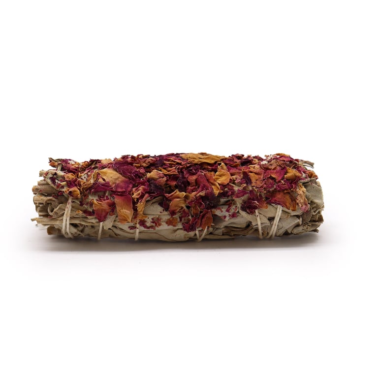White Sage and Castile Rose Smudge Stick - Natural Purification and Fragrance
