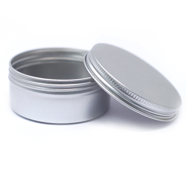 Aluminium Round Tin Box with Screw Top - 70x35mm Food Storage Container for Kitchen Organisation