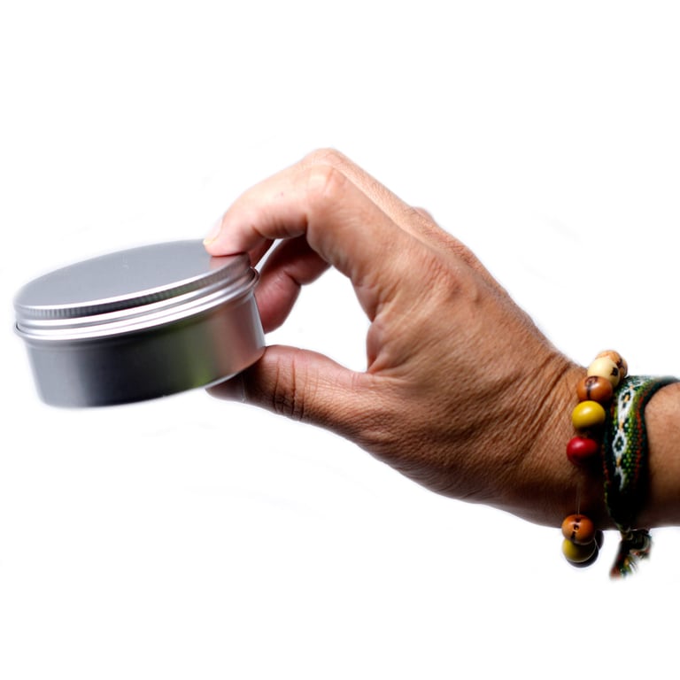 Aluminium Round Tin Box with Screw Top - 70x35mm Food Storage Container for Kitchen Organisation