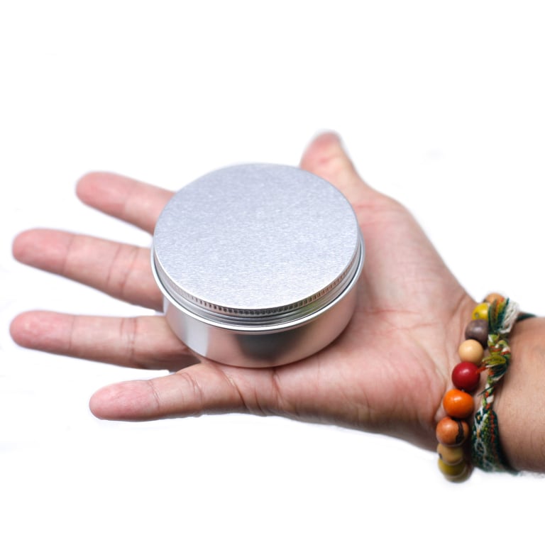Aluminium Round Tin Box with Screw Top - 70x35mm Food Storage Container for Kitchen Organisation