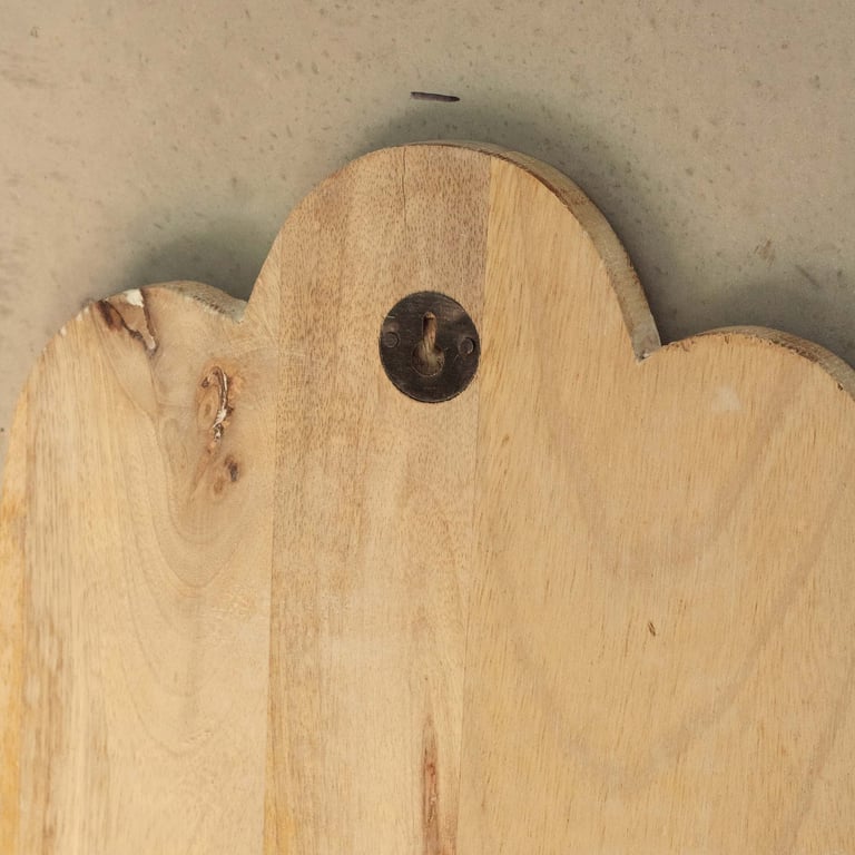 Mango Wood Wall Decor - Whitewash Hamsa Plaque