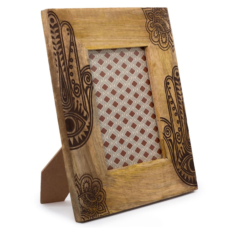 Mango Wood Picture Frame - Large Black 13x18cm Wooden Frame by Hansa