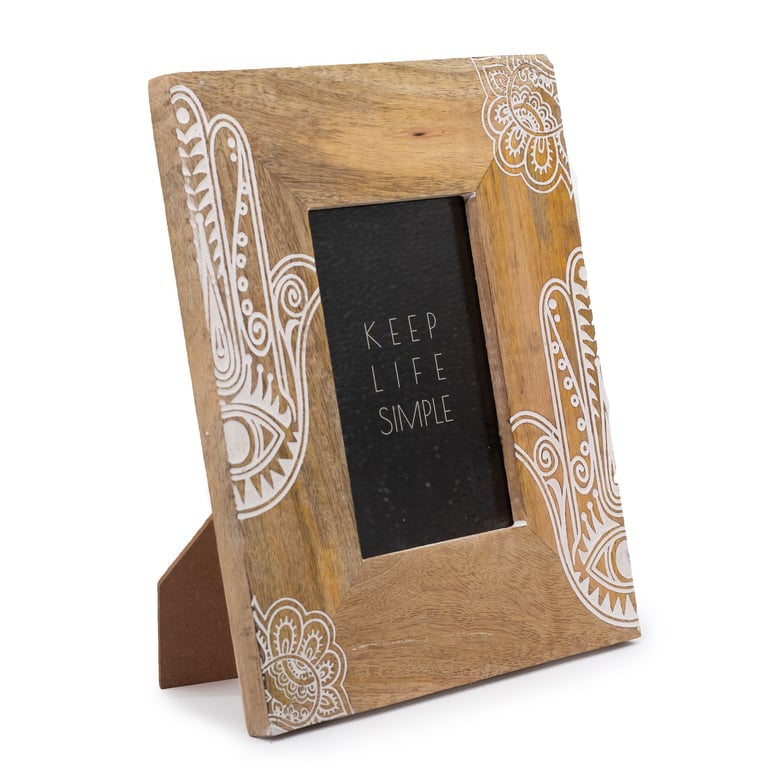 Mango Wood Picture Frame - 10x15cm White Photo Frame by Hansa