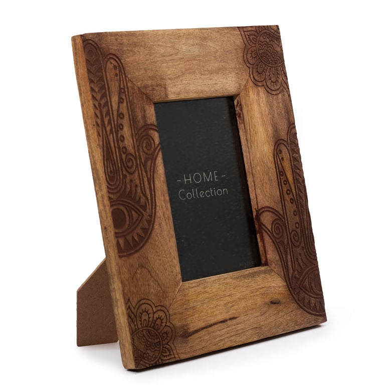 Mango Wood Picture Frame 10x15cm - Black Wood Framed Photo Display by Hansa