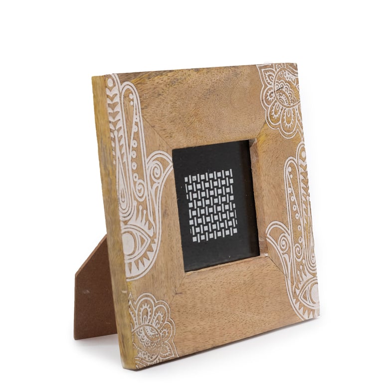 Mango Wood Picture Frame - Small 10x15cm White Wooden Picture Frame by Hansa