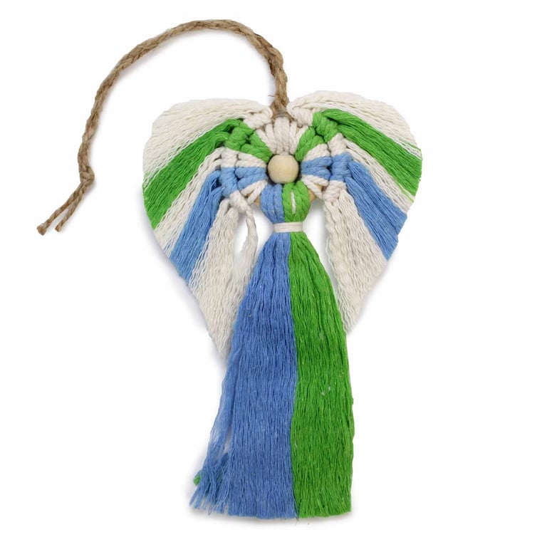 Handcrafted Macrame Angel Wall Hanging - Earth Tone Boho Decor