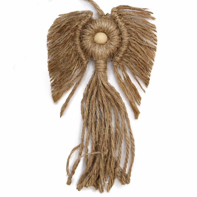 Handcrafted Rebel Macrame Angel Wall Hanging - Artisanal Boho Home Decor
