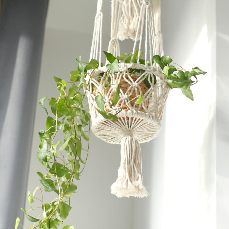 Macrame Double Pot Holder - Durable Handmade Design