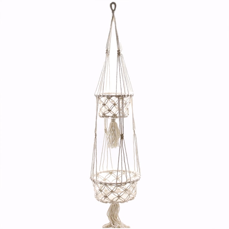 Macrame Double Pot Holder - Durable Handmade Design