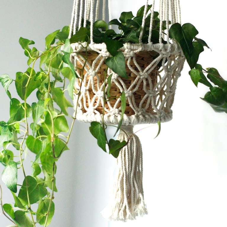 Macrame Double Pot Holder - Durable Handmade Design
