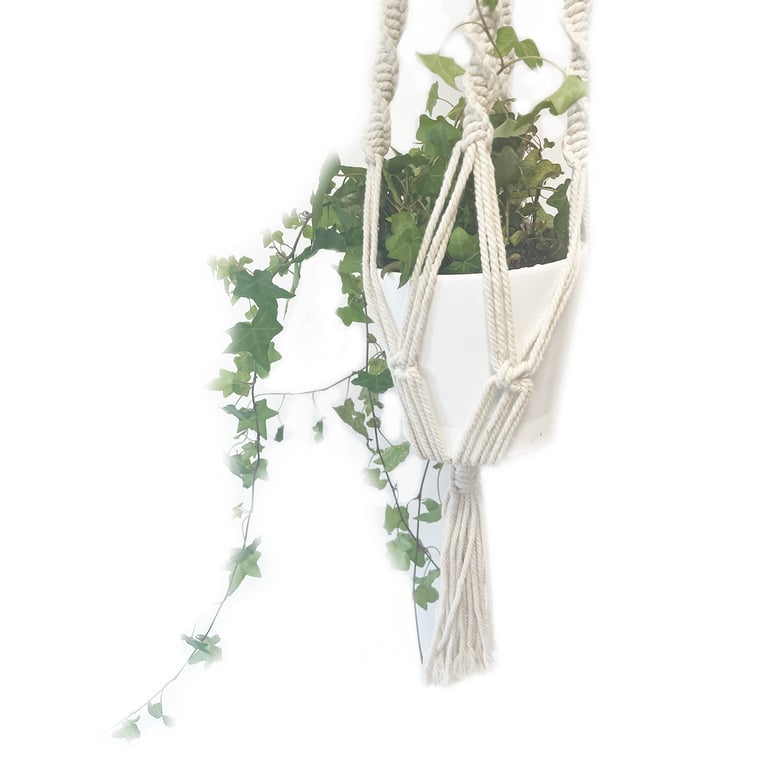 Large Macrame Pot Holder - Extra Long Durability - Brand Name Here