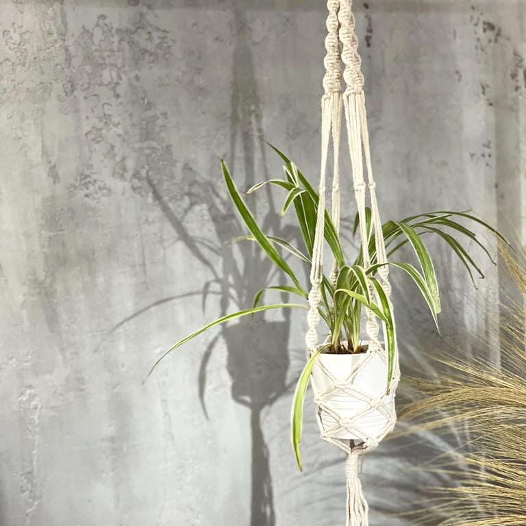 Large Macrame Pot Holder - Extra Long Durability - Brand Name Here