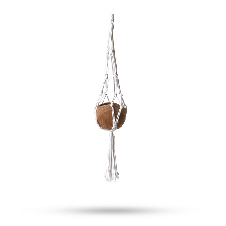 Macrame Pot Holder Classic - Handcrafted Natural Fiber Large Kitchen Accessory