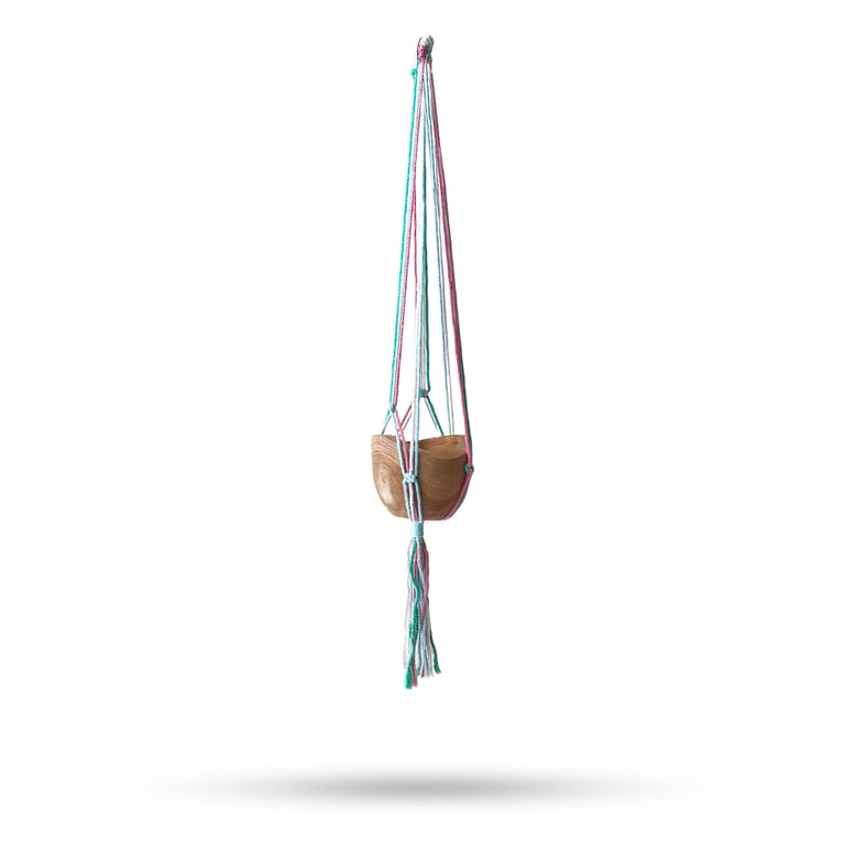 Macrame Pastel Tones Pot Holder - Classic Terrace Kitchen Decor