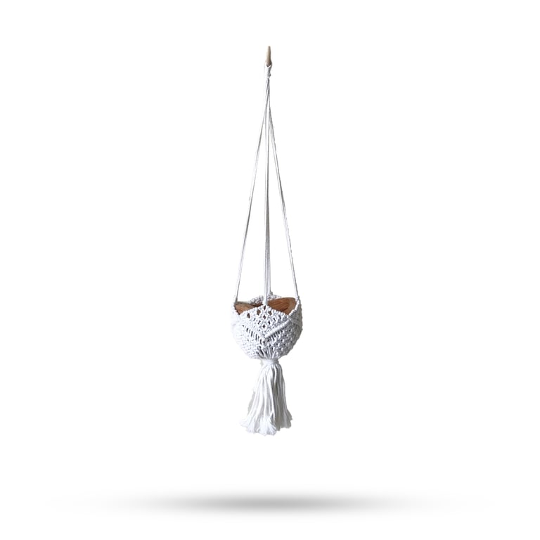 Macrame Natural Decorative Pot Holder - Handmade Home Accent Wall Hanging