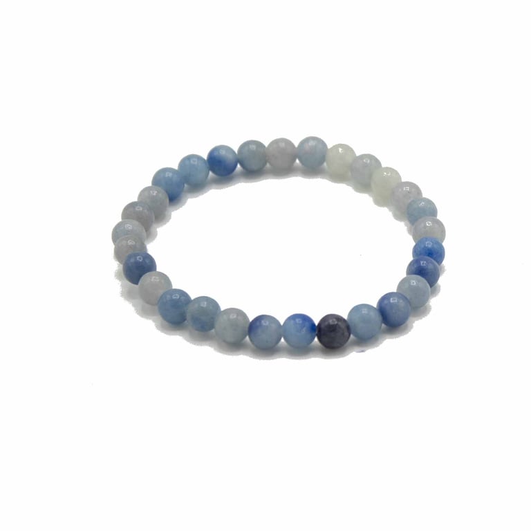 Blue Lace Agate Gemstone Manifestation Bracelet - Empower Independence & Abundance