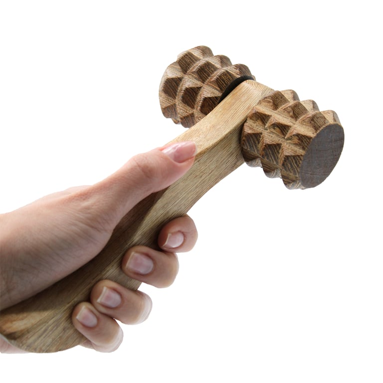 Massage Tool - Ribbed Hand Roller for Muscle Relief and Self Massage Therapy