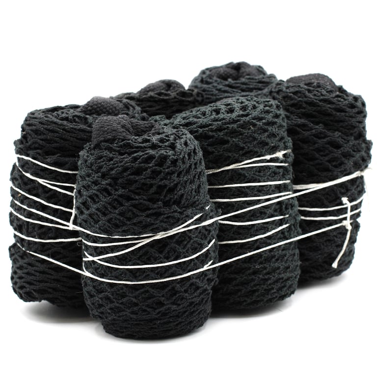 Pure Cotton Mesh Bag - Eco Friendly Reusable Black Shopping Bag