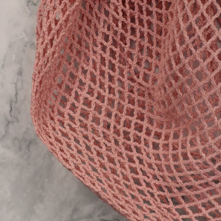 Pure Cotton Mesh Bag - Reusable & Eco-Friendly Shopping Tote with Rose Pattern