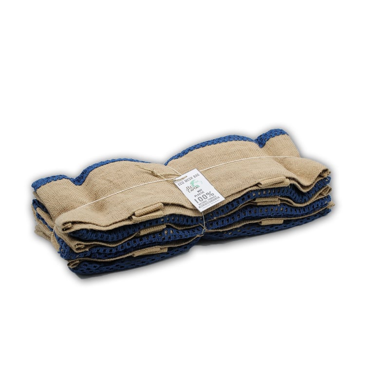 Soft Jute and Cotton Mesh Denim Bag - Eco-Friendly Reusable Tote