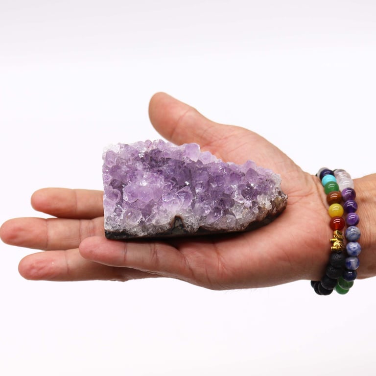 Natural Amethyst Standing Cluster (350-450gms, 7.5-10cm) - High Quality Gemstone