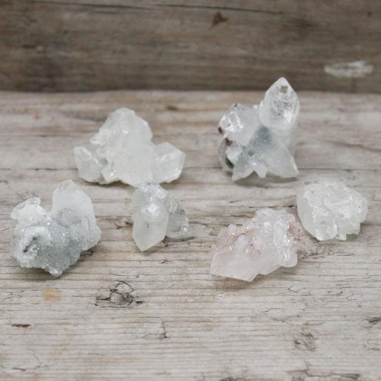 White Apophyllite Crystal Clusters 20-30mm - Spiritual Home Decor and Meditation Stones