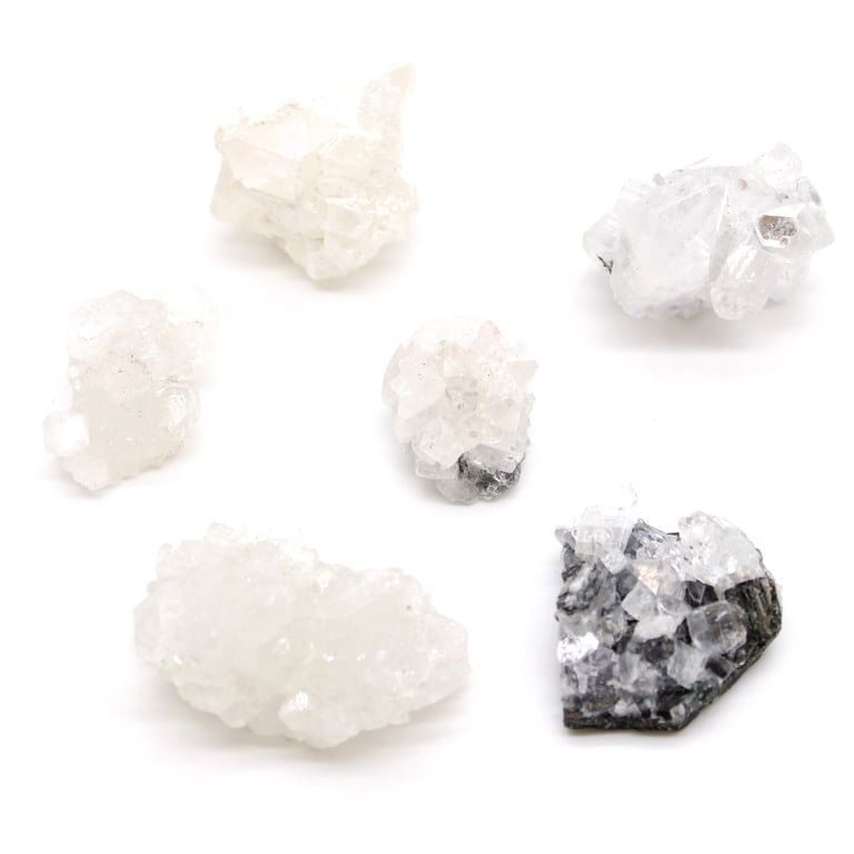 White Apophyllite Crystal Clusters 20-30mm - Spiritual Home Decor and Meditation Stones