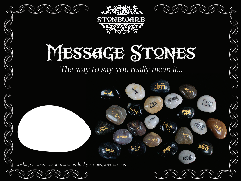 Natural Stone Message Stones Leaflet - Home Decor Garden Decoration Signage