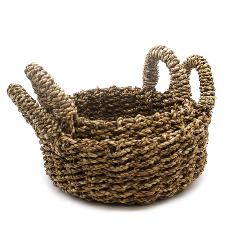 2 Piece Seagrass Natural Woven Basket Set - Durable & Eco-Friendly