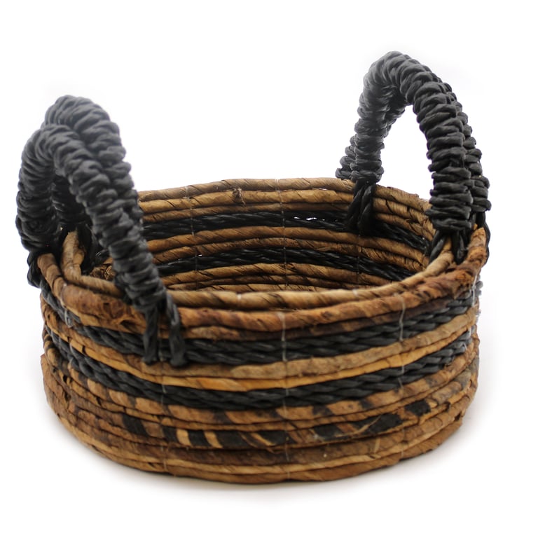 2 Piece Banana Leaf & Hitam Raffia Eco Basket Set
